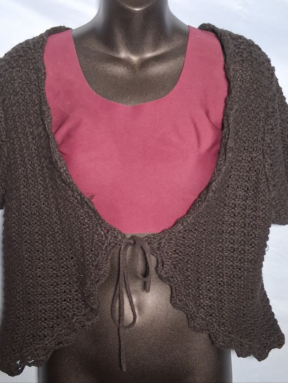 Cropped Open knit Coquette Goth 90s vintage style Cardigan WestBound Size L